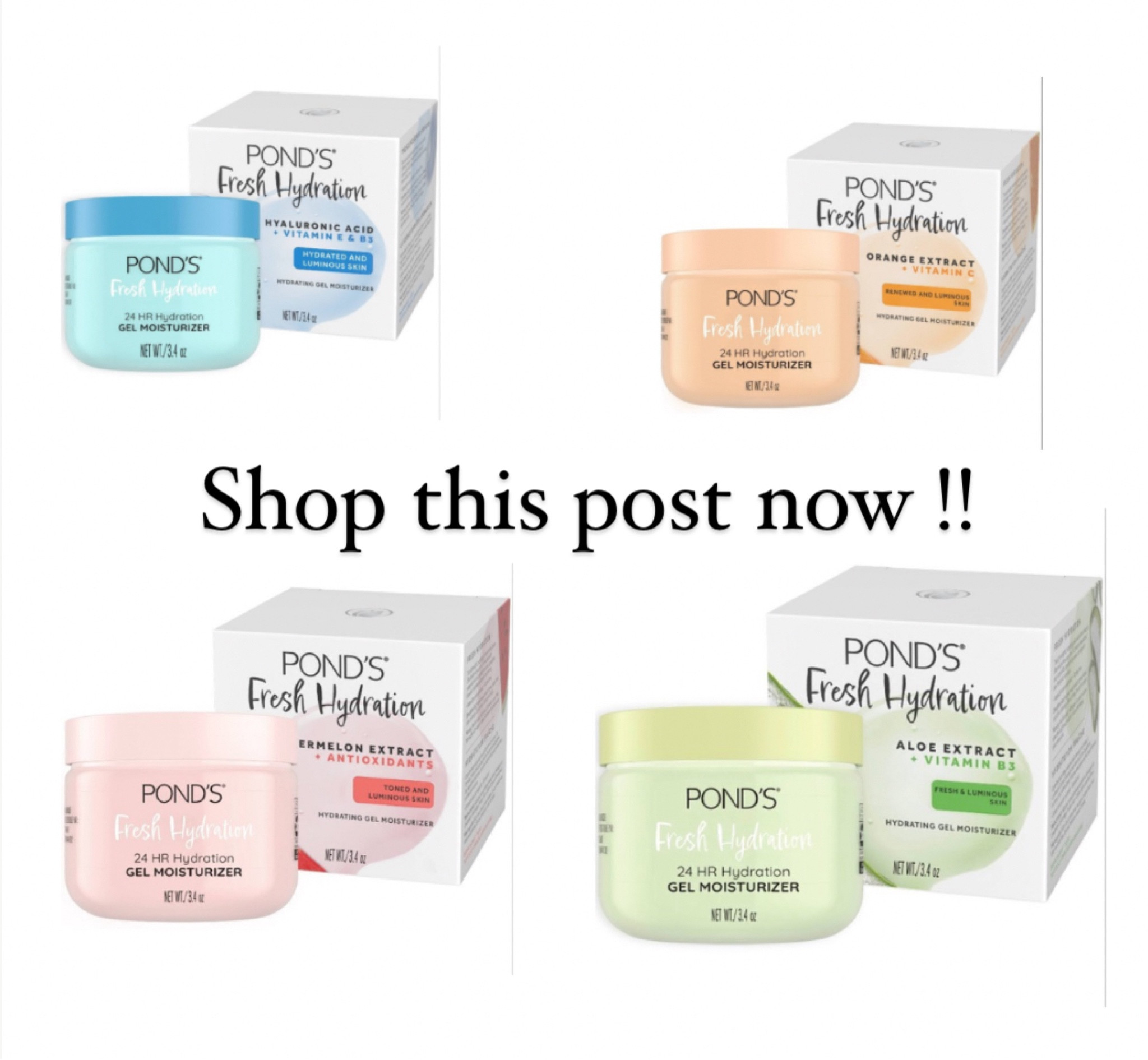 #AD Hey family! My friends at @Target wanted me to let you all know that @PONDS has a new Fresh Hydration Moisturizer! It has 24hr hydration! I picked up the Hyaluronic acid & Aloe Extract which both include vItamin B3. You can find this at your local Target or comment Shop to get the link sent to your DMs. 


#AD #PondsFreshHydration #TargetPartner #Target