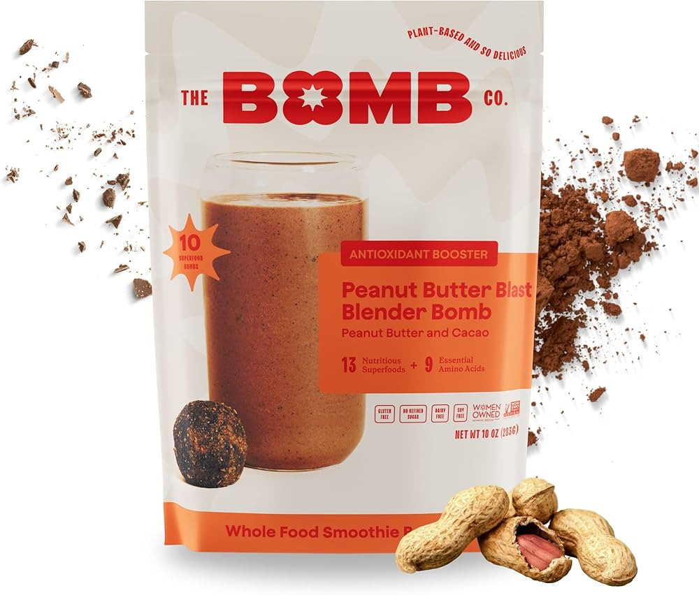 The Bomb Co. Blender Bomb, Peanut Butter Blast, Superfood Smoothie Mix with Chia Seeds, Hemp Seed... | Amazon (US)