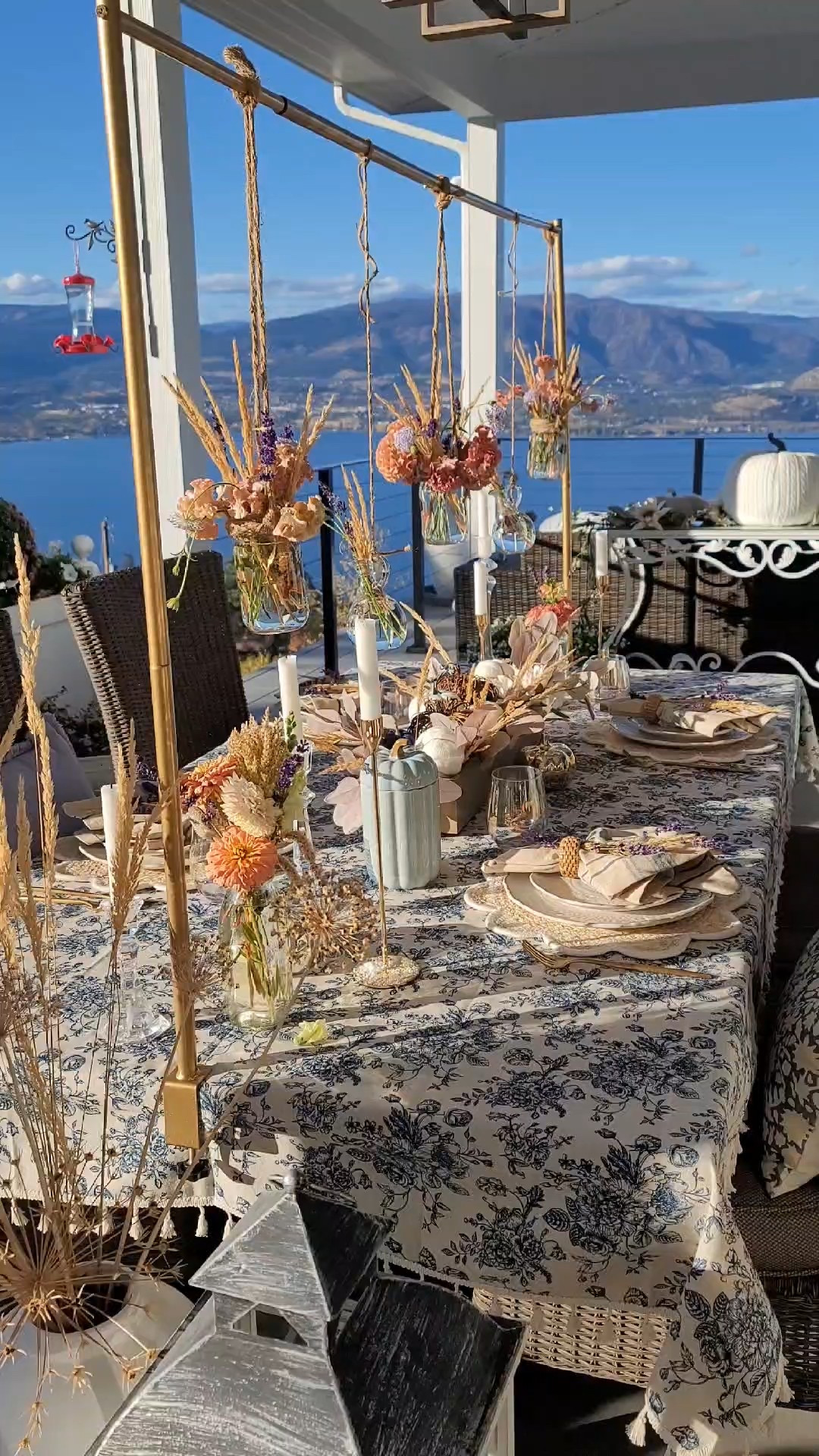 Natural table settings are perfect for any occasion, Thanksgiving dinner, Christmas get togethers, etc. The over the table gold rod easily clamps onto the table and allows me to hang little vases with flowers from my garden. It is an easy way to wow your guests!

#LTKHome #LTKHoliday #LTKStyleTip