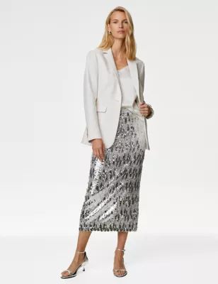 Sequin Split Back Midaxi Column Skirt | Marks and Spencer US