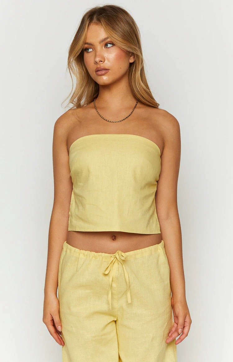 Ibiza Yellow Strapless Top | Beginning Boutique (US)
