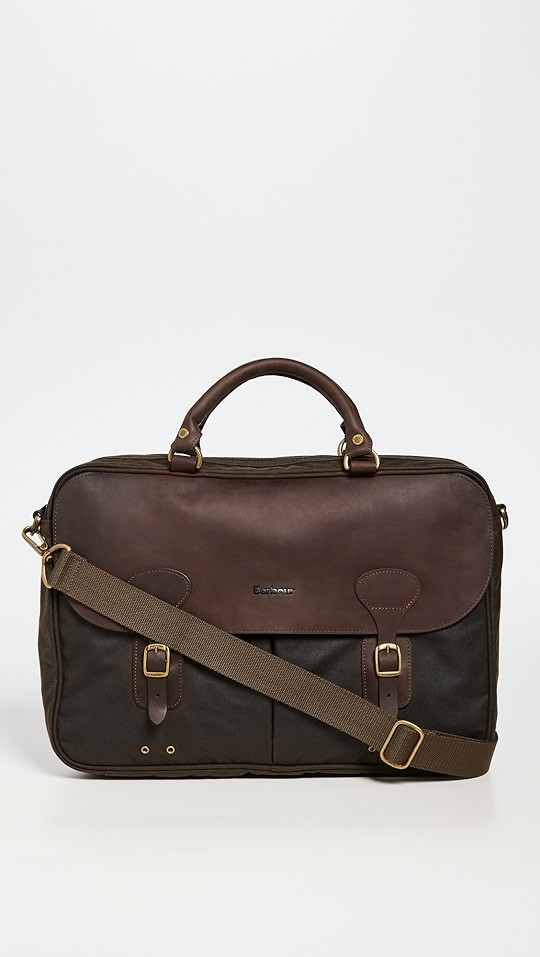 Barbour Wax Leather Briefcase | Shopbop