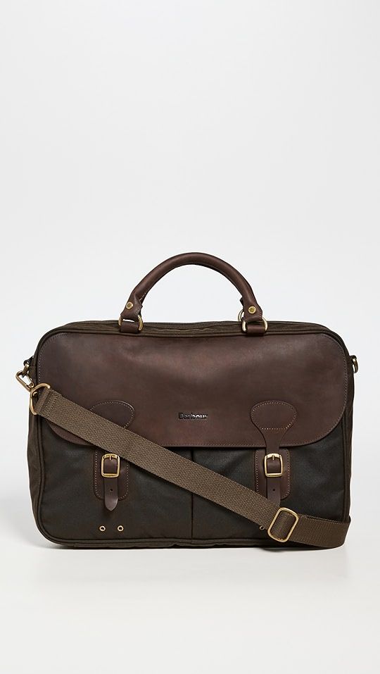 Barbour Wax Leather Briefcase | Shopbop
