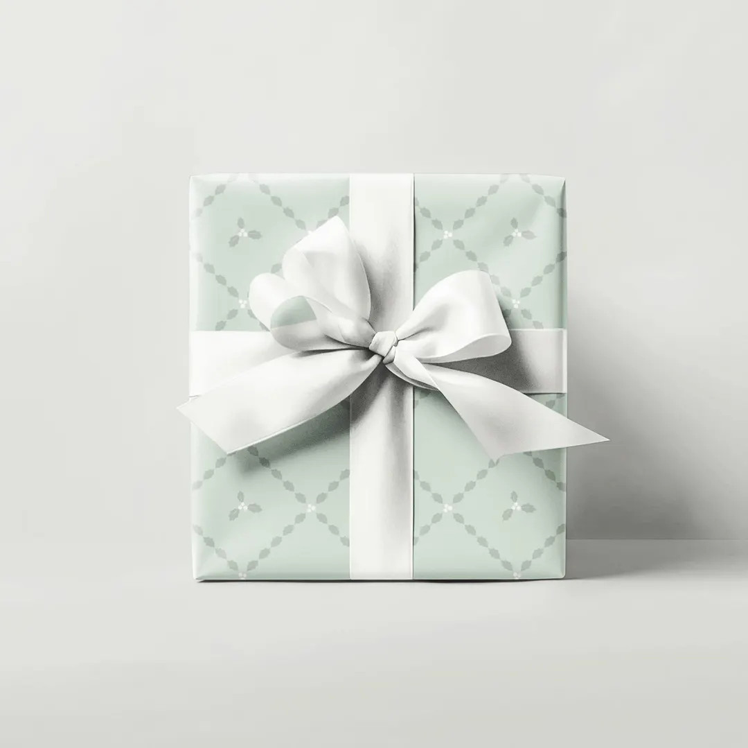 Holly Lattice Sage Moss Green Wrapping Paper Ivy, Mistletoe, Holiday Pattern, Modern Christmas Pr... | Etsy (US)