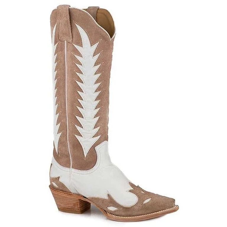 Women's Stetson Beth Suede Boots Handcrafted Cream | Walmart (US)