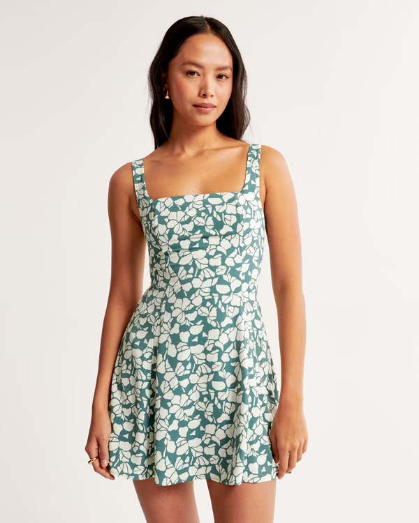Squareneck Mini Dress | Abercrombie & Fitch (US)