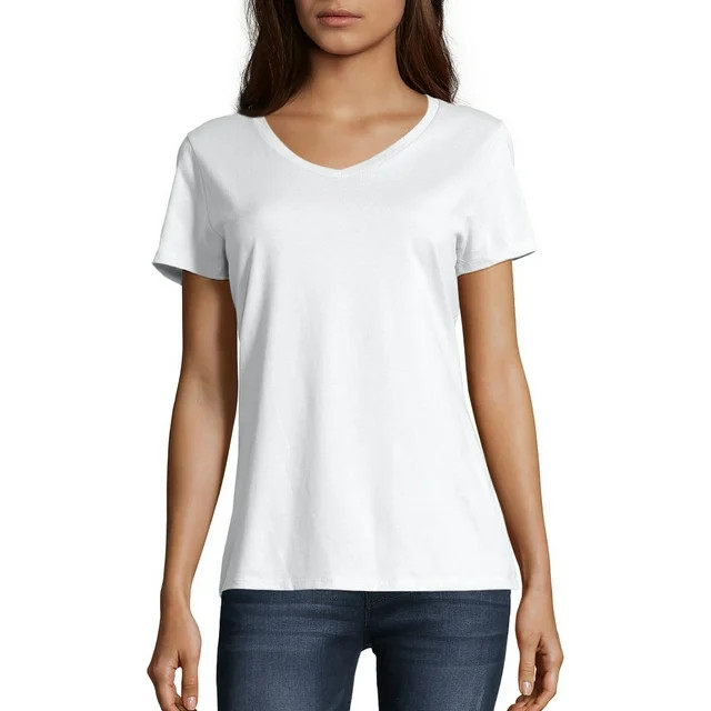 Hanes Women's Nano-T V-Neck T-Shirt - Walmart.com | Walmart (US)