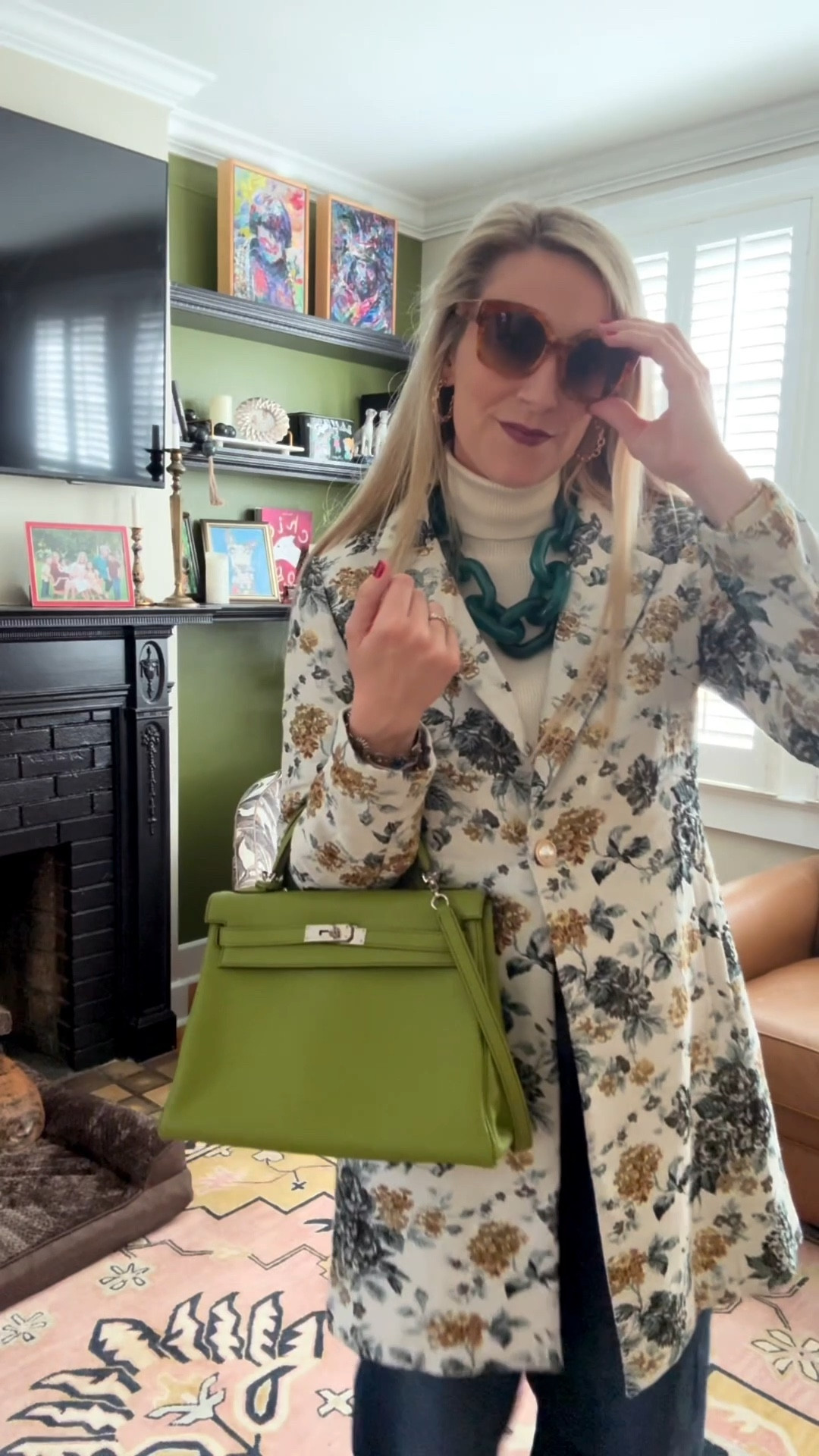 Cold day in Florida means busting out the turtleneck and coat- layered look with lots of color 
#chelseaboot #hermeskelly #tuckernuck #samedelman #officeofangelascott #celine #winterootd #florida
Couldn’t find exact matches but styled my look similarly 

#LTKootd #LTKdayinmylife #LTKmomlife