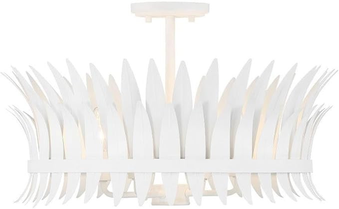 4 Light Semi-Flush Mount in Glam Style-13 inches Tall and 20 inches Wide-Bisque White Finish 159-... | Amazon (US)