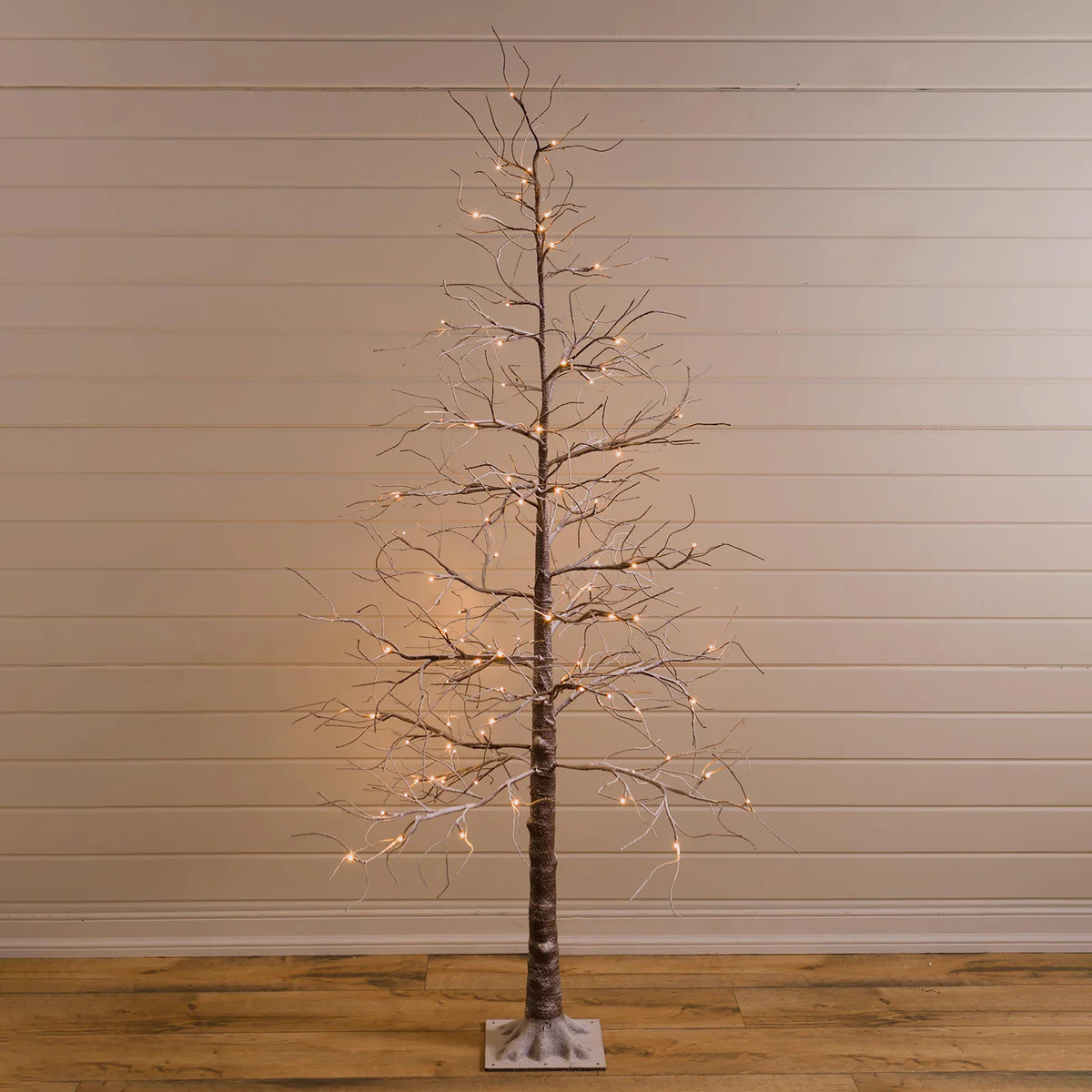 Medium Indoor/Outdoor Snowy Lighted Tree, 6'H with 98 Lights | Plow & Hearth