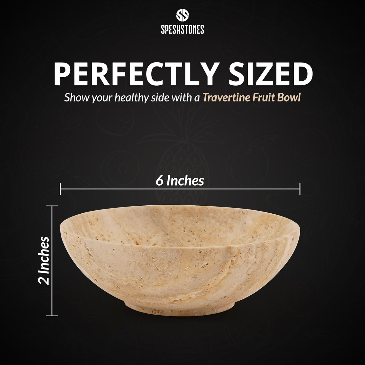 Travertine Marble Candy bowl 6" Handmade - Modern Kitchen Table Candy Bowl- Home and Kitchen Deco... | Amazon (US)