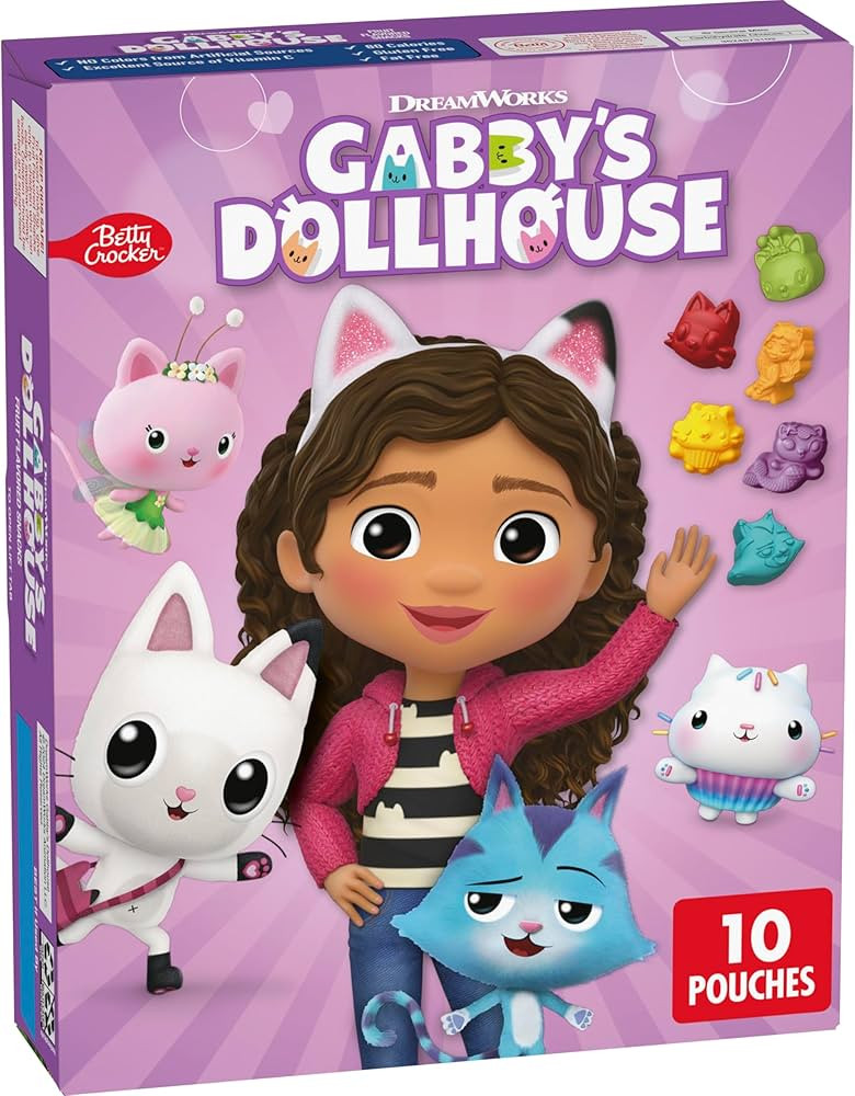 Gabby's Dollhouse Fruit Flavored Snacks, Treat Pouches, Gluten Free, 10 ct | Amazon (US)