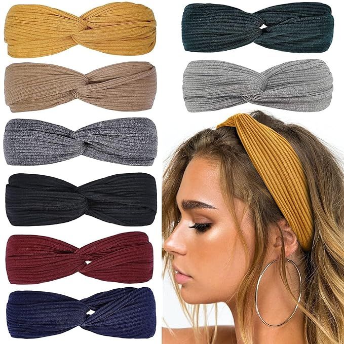Huachi Headbands for Women Twist Knotted Women Head Bands Boho Stretchy Hair Bands Non Slip for G... | Amazon (US)