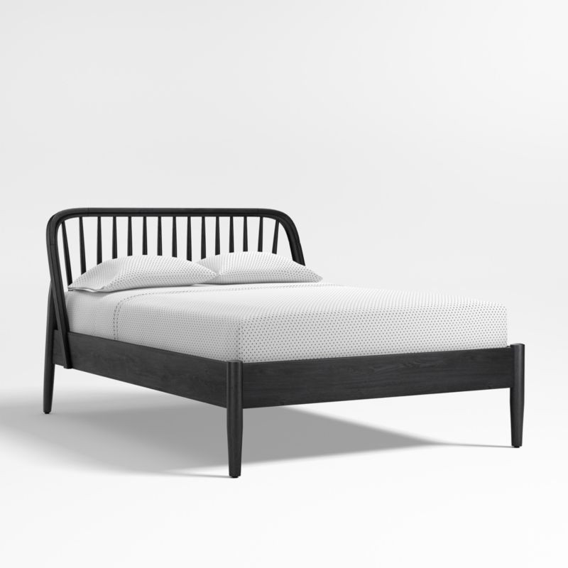 Bodie Spindle Ebonized Black Wood Kids Full Bed + Reviews | Crate & Kids | Crate & Barrel