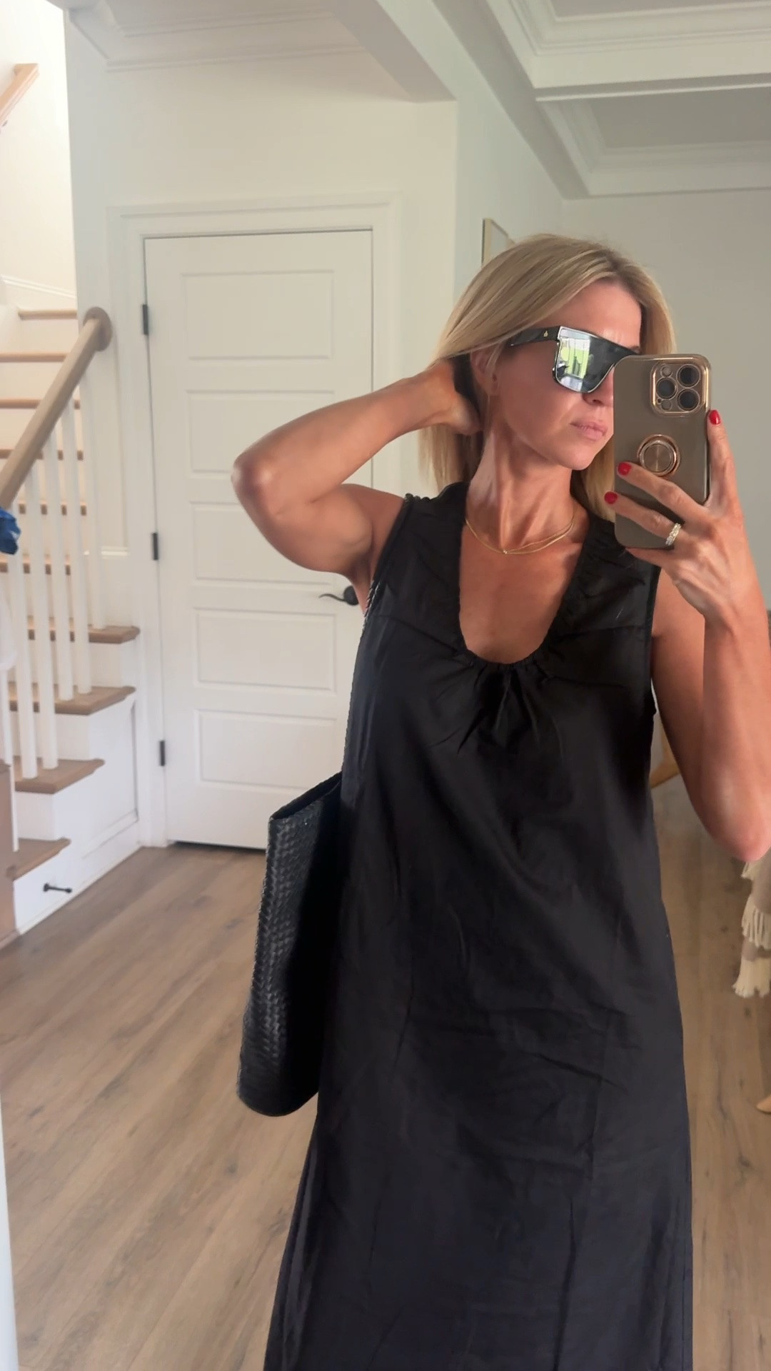 All black to get my hair done. My dress runs TTS, wearing a S. 

Sandals: run small, size up if in between sizes.

#LTKgrwm #LTKootd #LTKdayinmylife