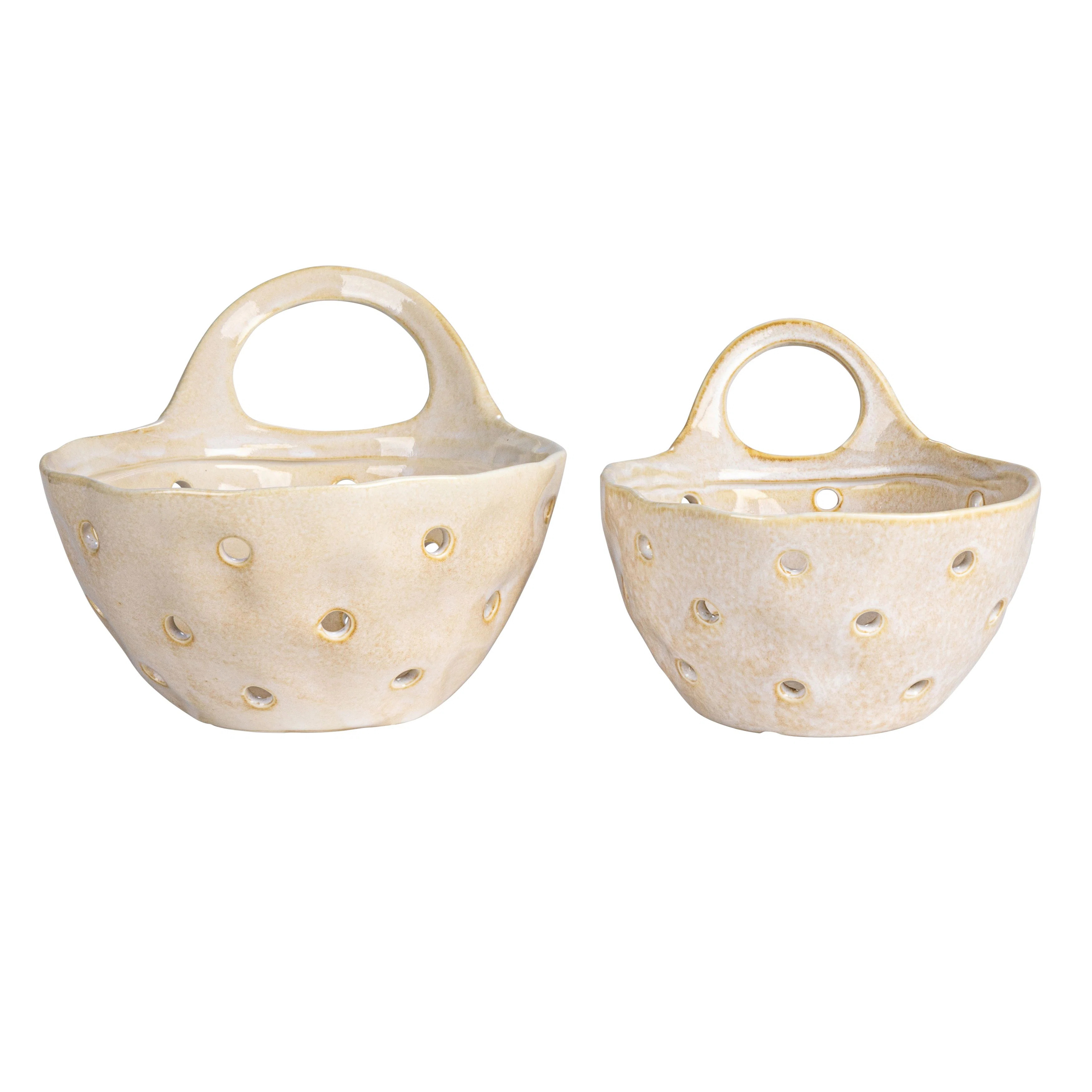 Wagaman Reactive Glaze Stoneware Colanders (Set of 2) | Wayfair North America