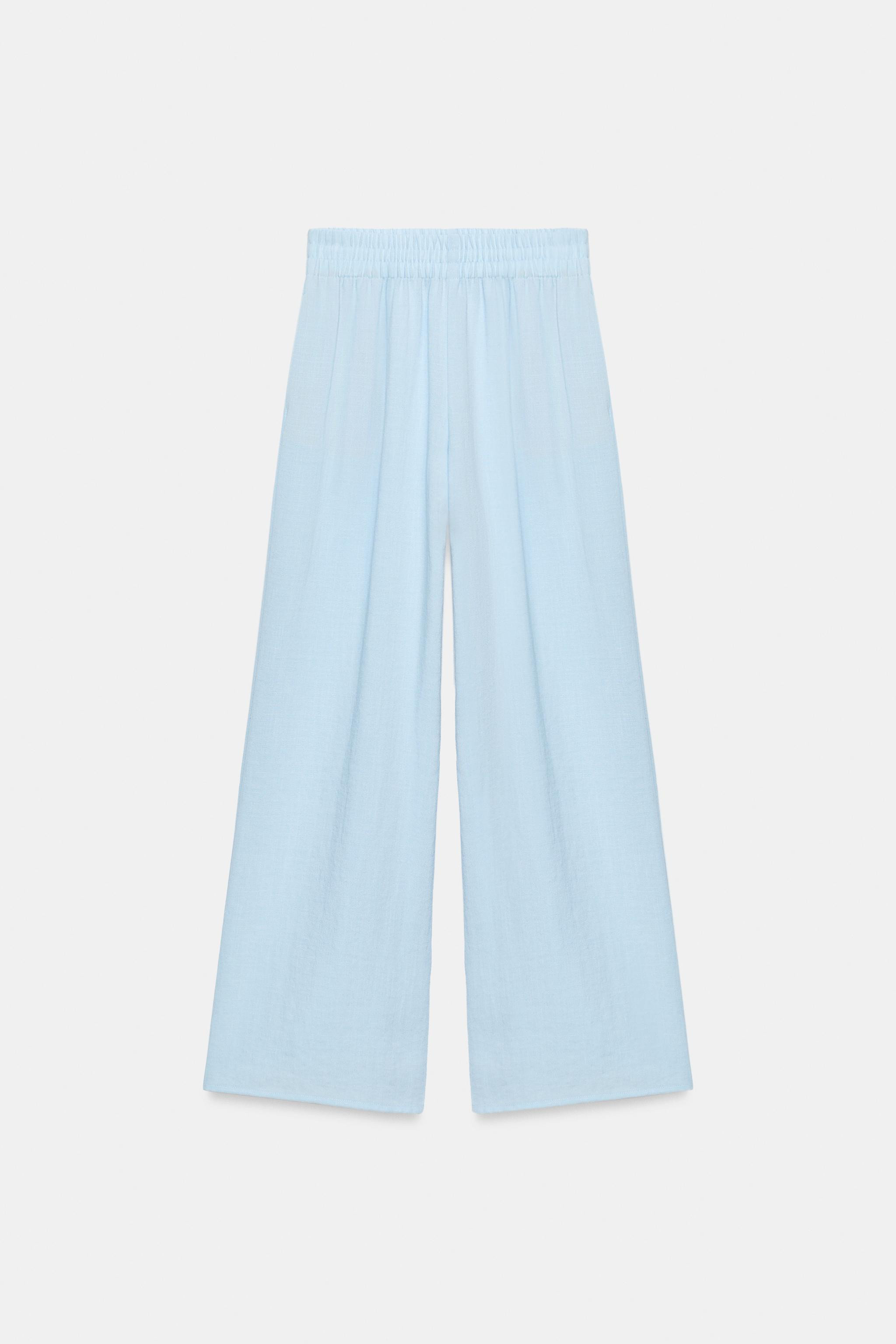 WIDE-LEG TROUSERS WITH ELASTIC WAISTBAND | Zara UK