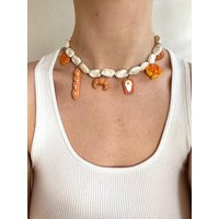 Resin Bakery Charm Necklace, Realistic Food Pendant Jewelry, Mini Delicious Croissant, Gift For Baguette Lover, Waffle Necklace Bff Day | Etsy (US)