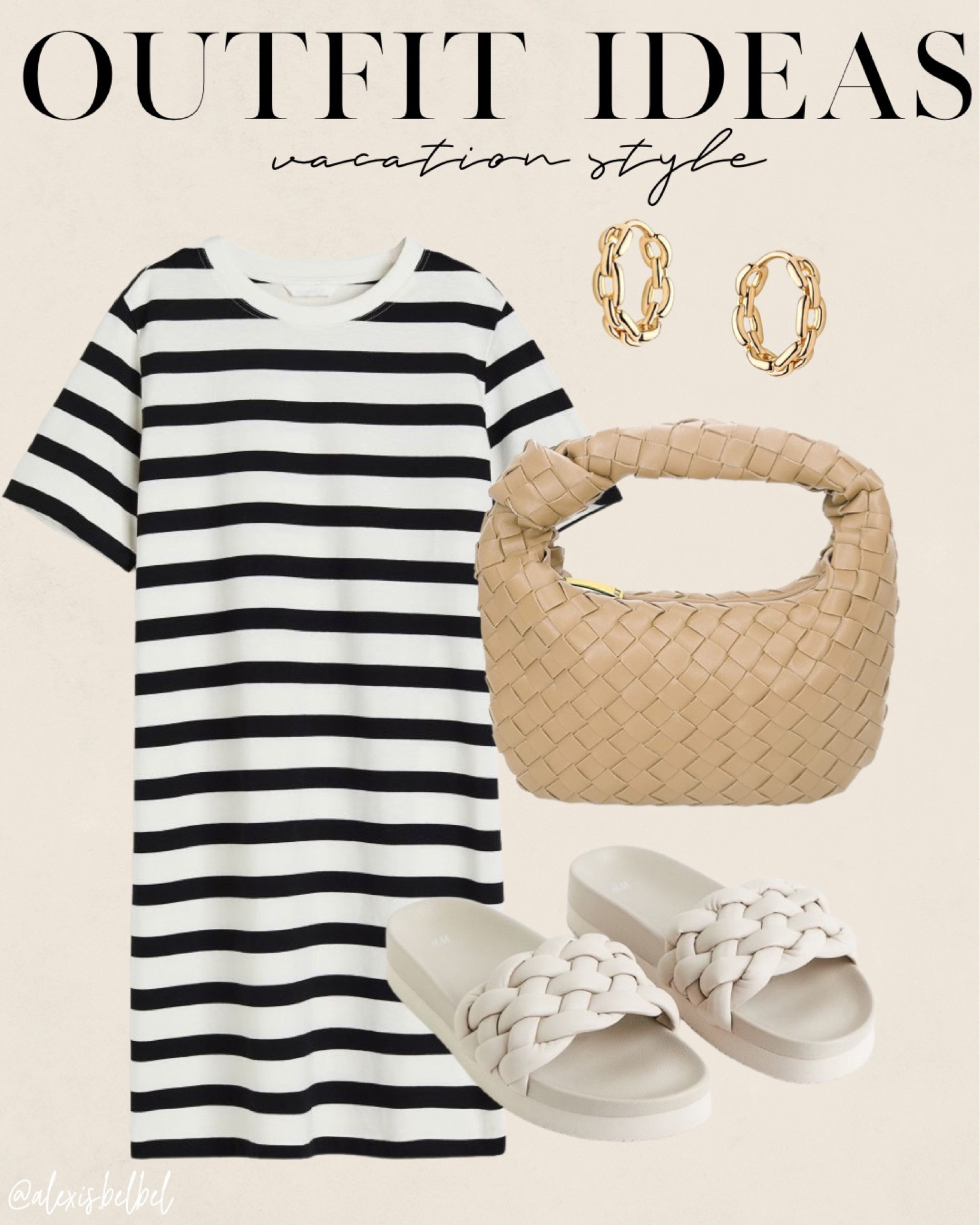Outfit idea H&M: striped dress with braided flats 

#LTKsalealert #LTKunder50 #LTKunder100