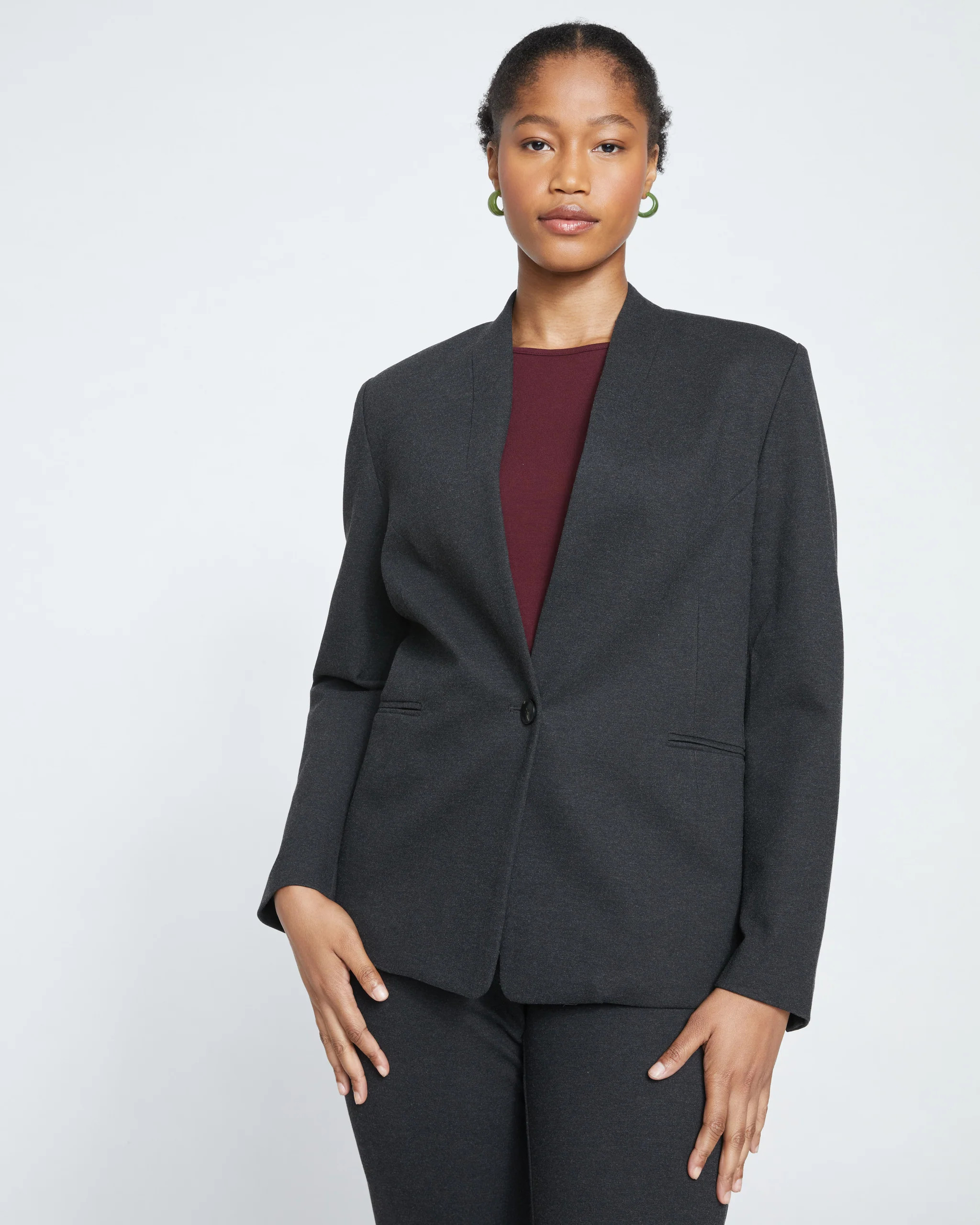 Lennox Collarless Ponte Blazer | Universal Standard