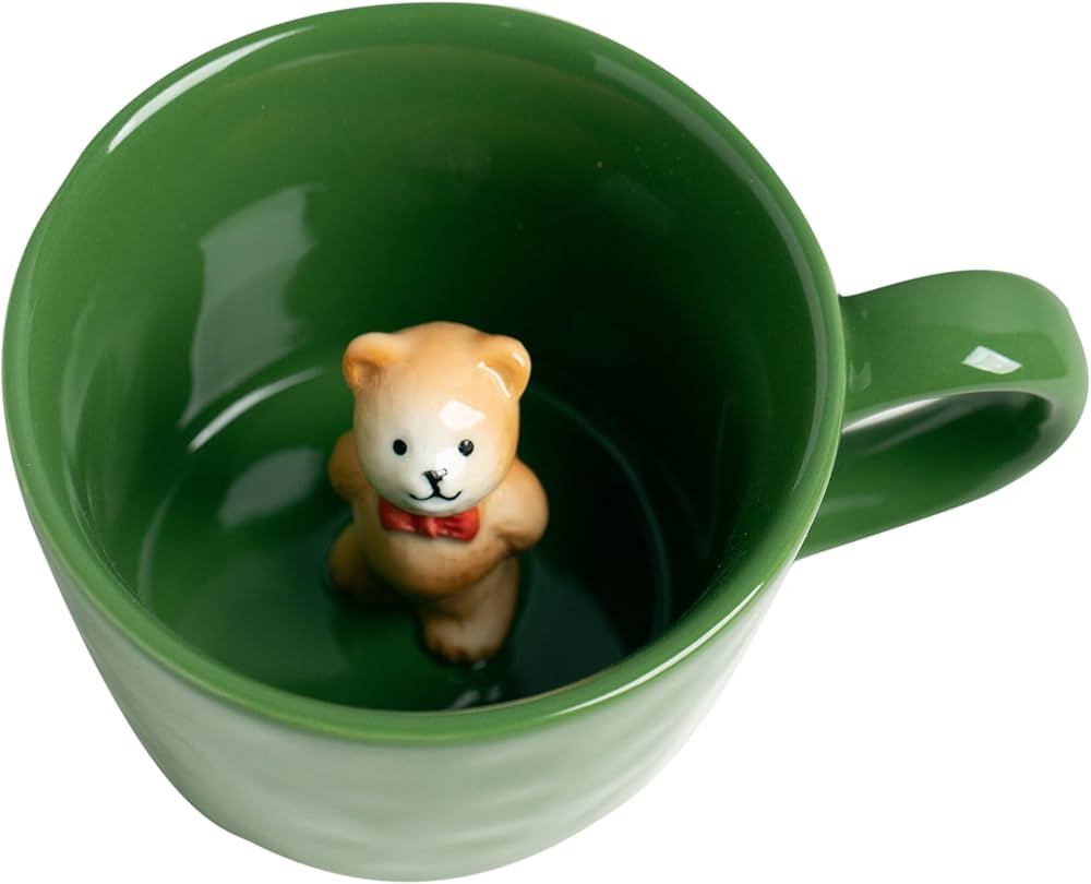 DIHOclub Hidden Ceramic Animal Inside Mug Coffee Cup 12 Oz Green | Amazon (US)