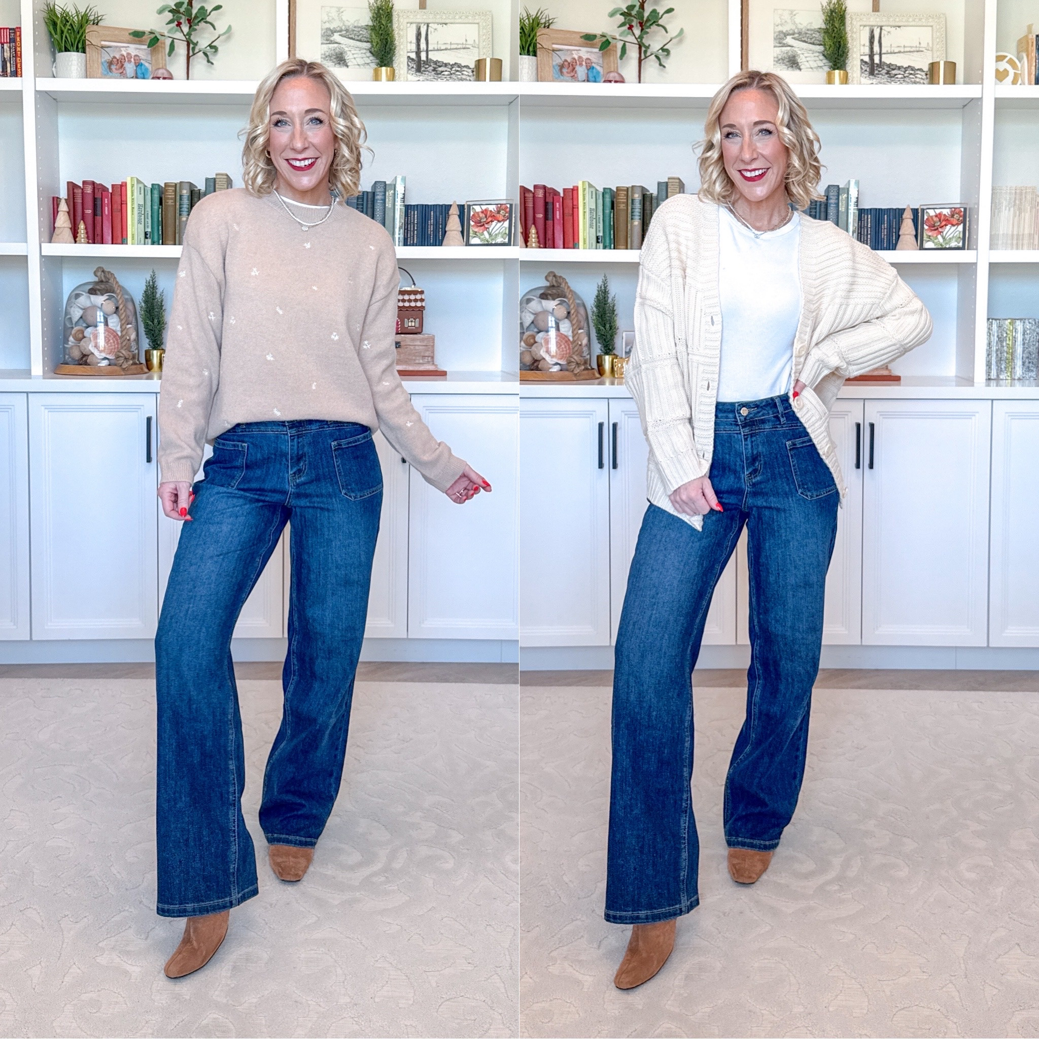 Amazon - sweaters to take you from winter to spring 

Adjustable Waist High Waisted Wide Leg Jeans - size small. 5 washes (mine is the Dark Blue)

Embroidered Floral Crew Neck Sweater - size small. 2 colors.

Chunky Knit Cardigan - size small. 5 colors. * Ankle boots - tts.

 

#LTKFindsUnder50 #LTKSeasonal #LTKOver40