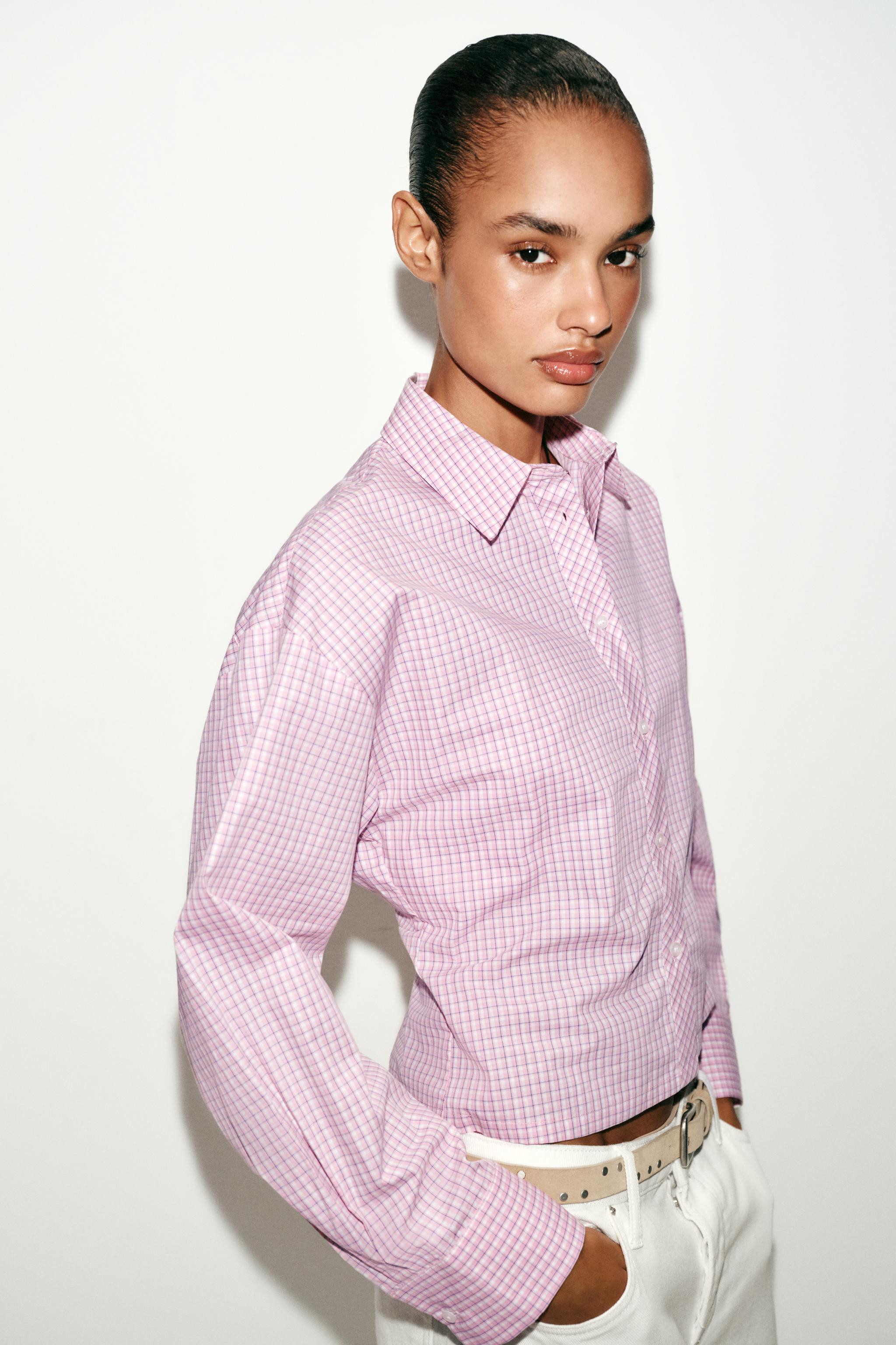 PLAID SHIRT WITH BACK DARTS | Zara US