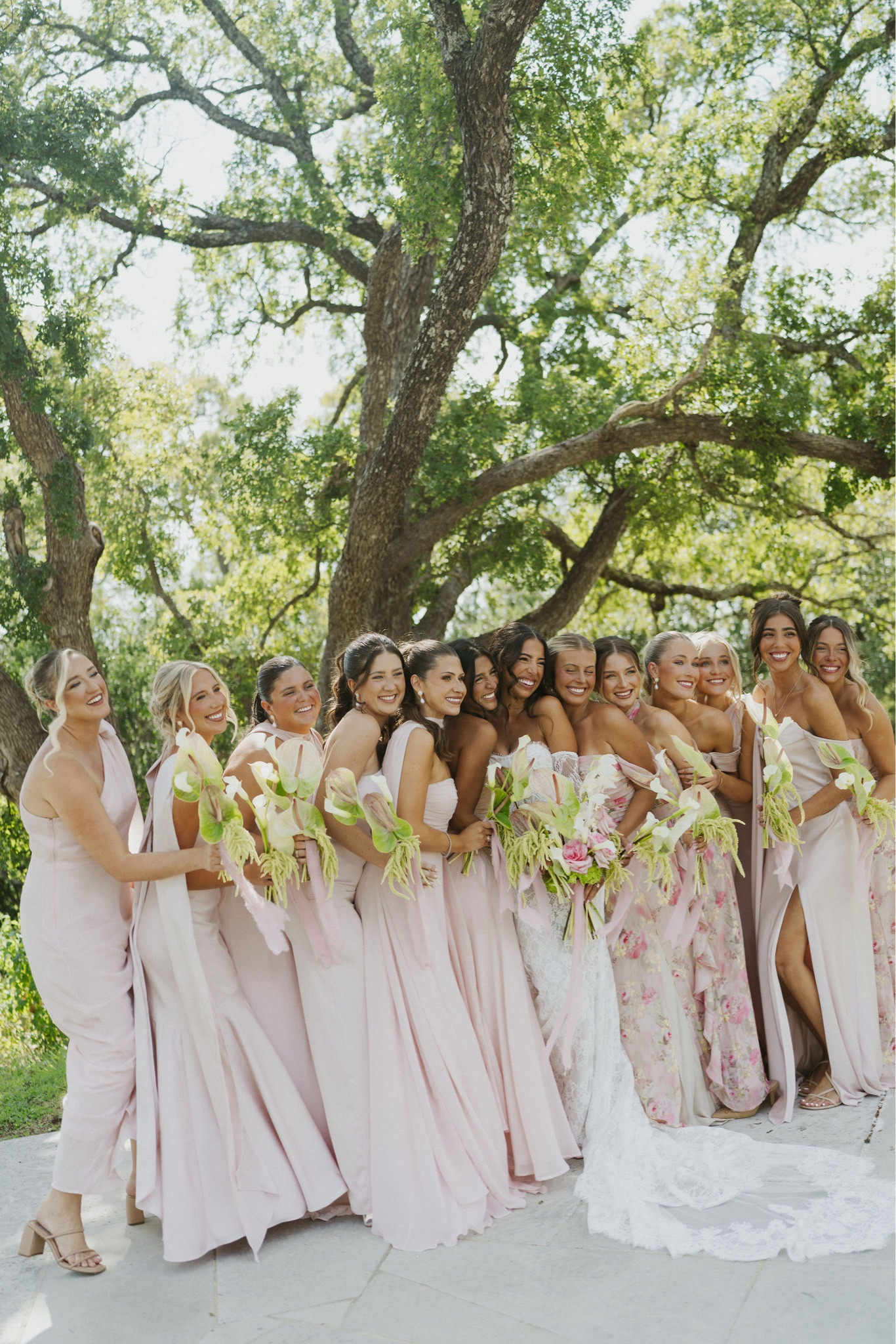 My beautiful bridesmaids in the most stunning o ink & green color palette! I linked every single dress in their color swatch!! I’ve gotten so many questions about their dress details!! Code Aubree #wedding #bridesmaids #pinkandgreen 

#LTKBeauty #LTKWedding