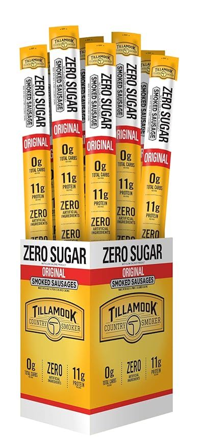 Tillamook Country Smoker Keto Friendly Zero Sugar Smoked Sausages, Original, 1.25 Ounce, 24 Count | Amazon (US)