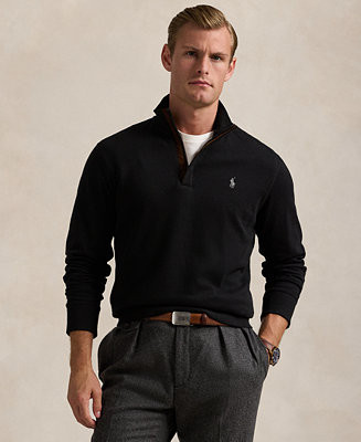 Polo Ralph Lauren Men's Luxury Jersey Quarter-Zip Pullover - Macy's | Macy's