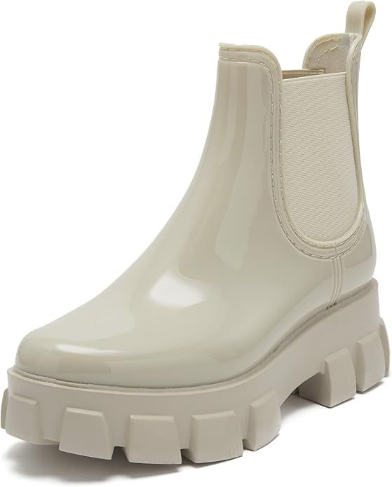vodvob Women's Chelsea Rain Boot Waterproof Ankle Rain Booties Anti-slip Memory Foam Rain Shoes | Amazon (US)