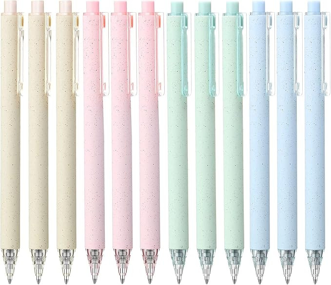 RIANCY 12 Pack Cute Gel Ink Pens | Retractable Pretty Premium Ballpoint Journaling Pen 0.5mm Asso... | Amazon (US)