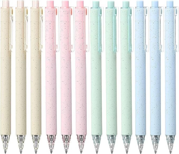 RIANCY 12 Pack Cute Gel Ink Pens | Retractable Pretty Premium Ballpoint Journaling Pen 0.5mm Asso... | Amazon (US)