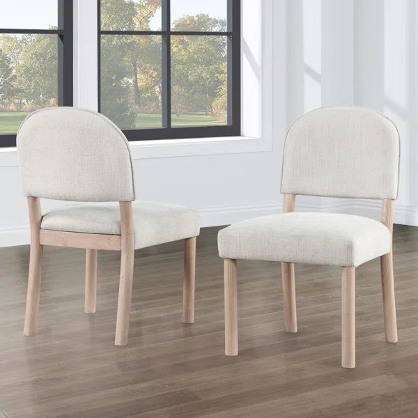 Marchia Upholstered Back Side Chair in Beige | Wayfair North America