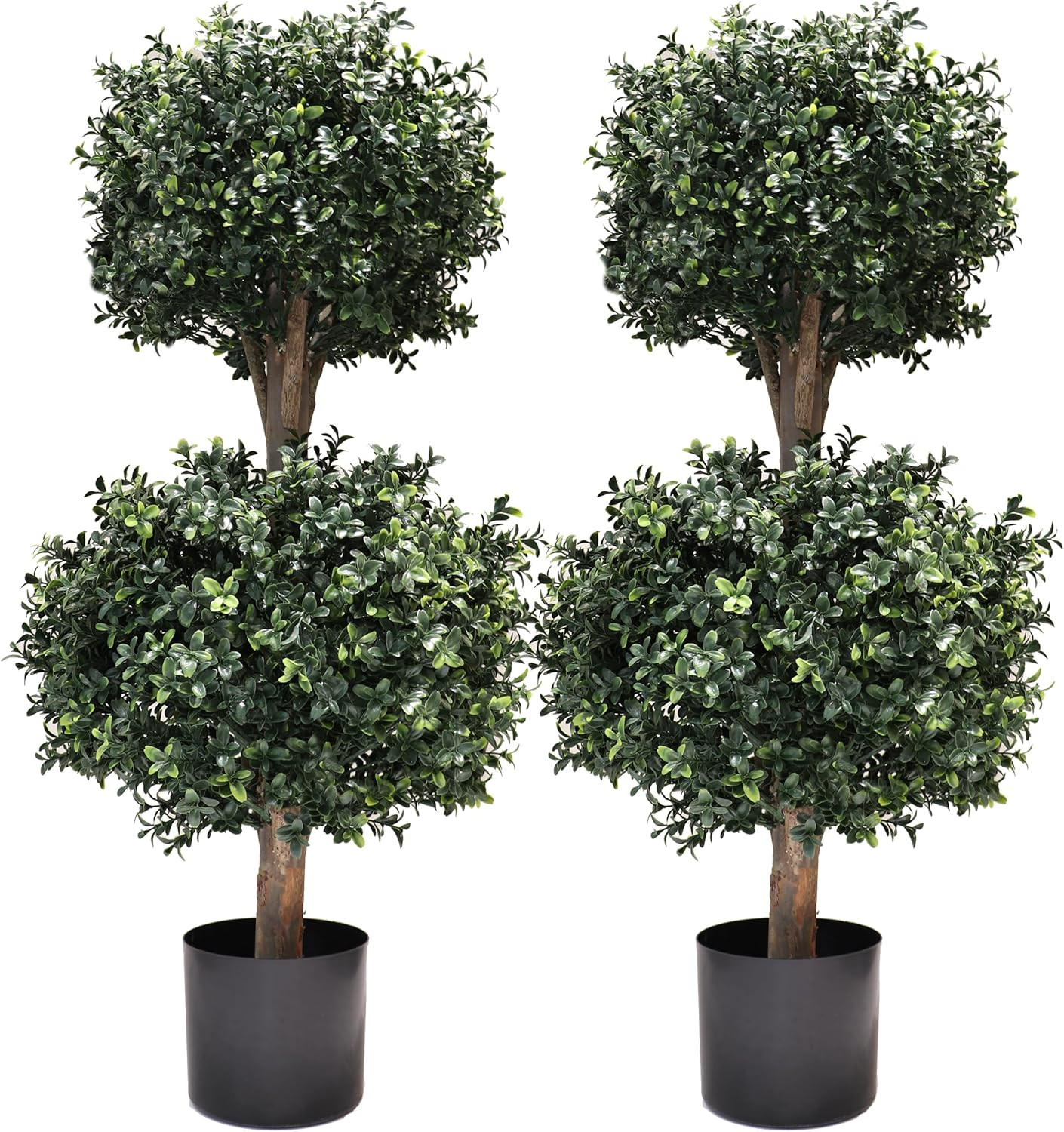 3Ft-35'' Artificial Boxwood Double Ball Topiary Trees,2PACK Faux Topiaries Tree Store Garden Indo... | Amazon (US)