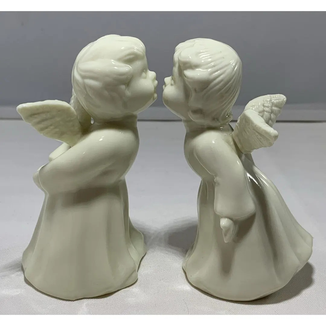 Vintage Kissing Angel Figurines Set of 2 Porcelain Detailed Wings Graceful 4" - Etsy | Etsy (US)