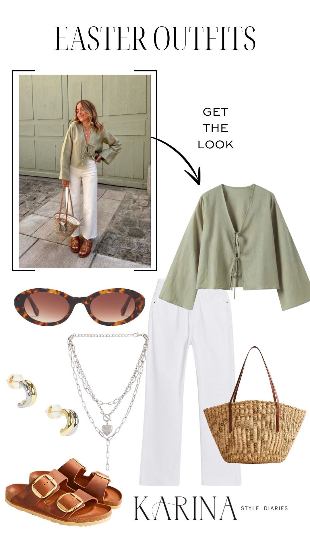 Here’s a simple and clean spring outfit that would also be a great option to wear on Easter! 🌼 I’m loving the light green color on this top and can’t believe it’s only $20 from Amazon! I’m sometimes hesitant to take the plunge on finds like that, but this top has rave reviews (and comes in several other spring color options.) I’d pair it with these Anthropologie jeans, which are a sleek staple worth having in your spring and summer wardrobe. Add some sunnies, a straw bag, and some jewelry to tie everything together. This look would be perfect for farmers market runs, a spring date outfit, or a casual Easter brunch! 

#LTKSeasonal #LTKStyleTip #LTKFindsUnder50