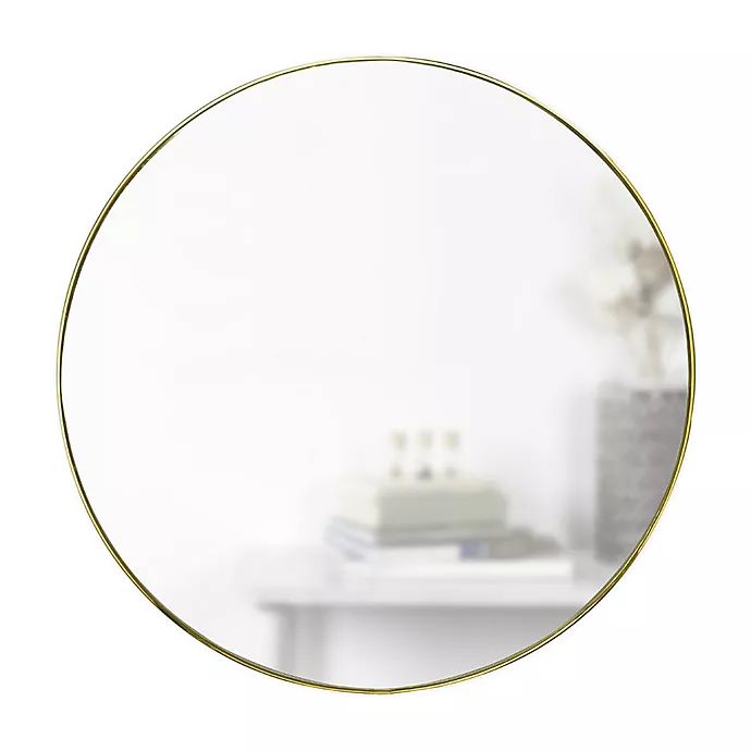 Umbra® Hubba 34-Inch Round Wall Mirror in Brass | buybuy BABY | buybuy BABY