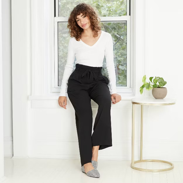 Women's Long Sleeve V-Neck Fitted T-Shirt - A New Day™ | Target