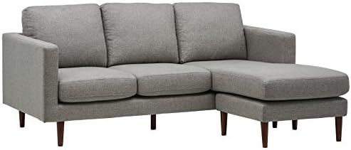 Amazon Brand - Rivet Revolve Modern Upholstered Sofa with Reversible Sectional Chaise, 80"W, Grey... | Amazon (US)