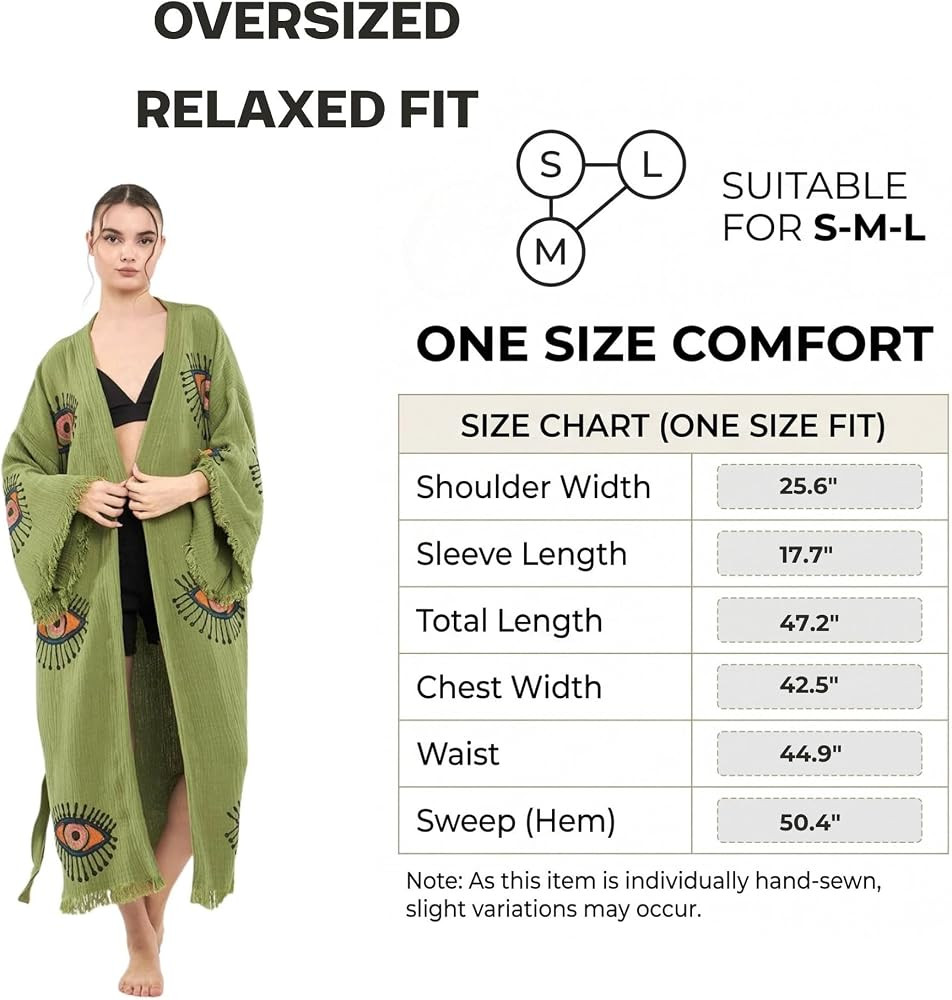 Evil Eye Kimono Robe - Beach Kimono Coverups for Woman | Amazon (US)