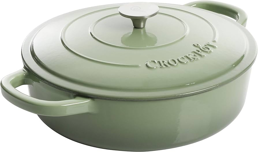 Crock Pot Artisan Enameled Cast Iron Braiser W/Lid, 5-Quart, Pistachio | Amazon (US)