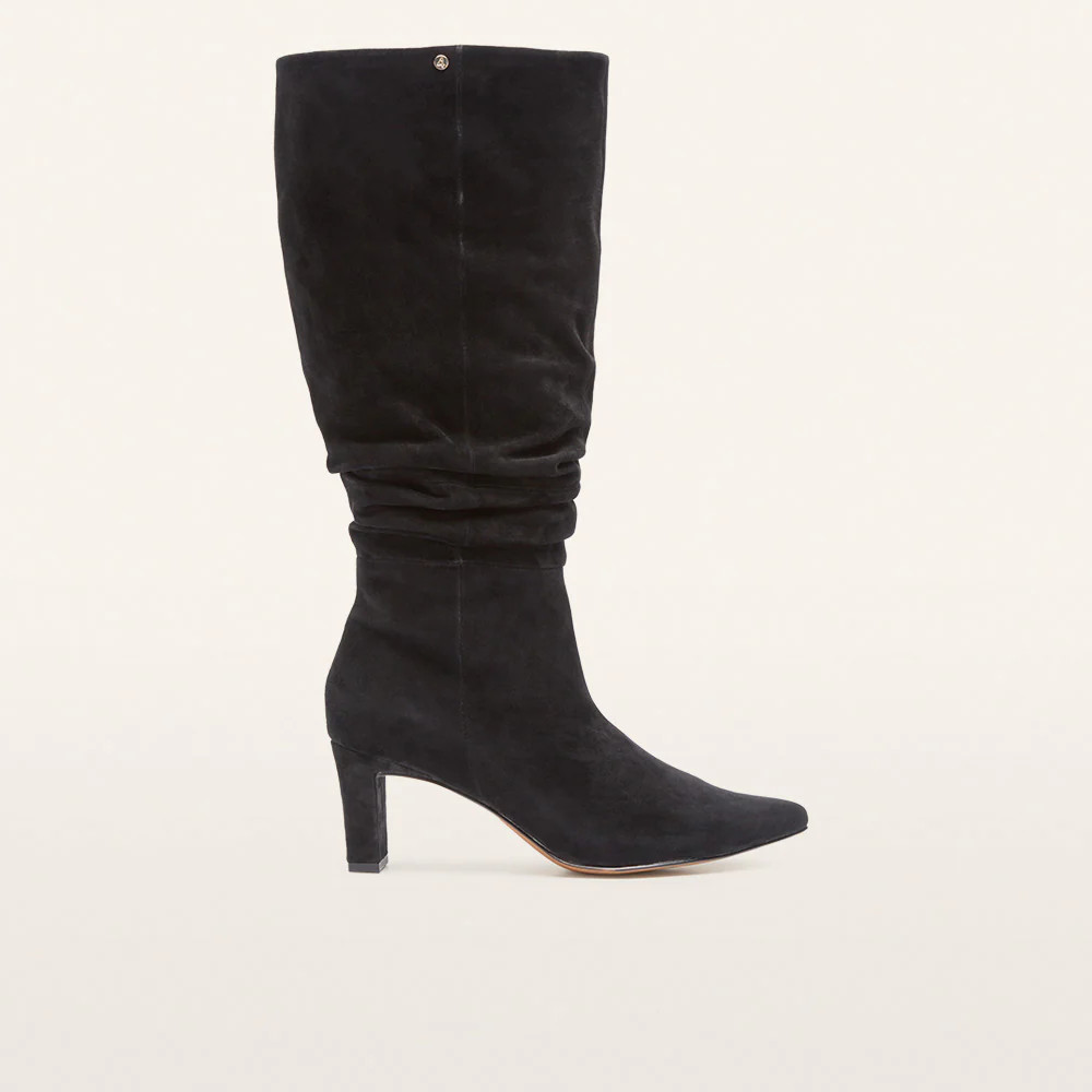 Ava Black Relaxed Leg Women's High Heel Boots | FRANKIE4 | FRANKIE4