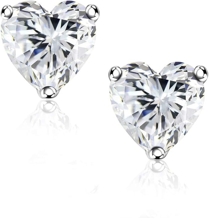 "STUNNING FLAME" Trillion-cut / Cushion-cut / Emerald-cut / Marquise-cut ... 18K White Gold Plate... | Amazon (US)