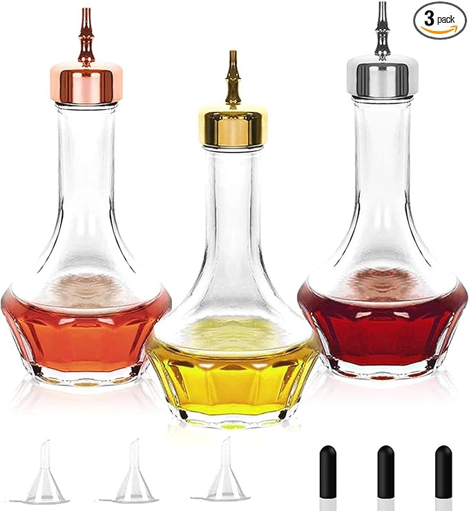 Amazon.com: LINALL Bitters Bottle Set of 3-1.7oz Glass Dasher Bottle, Professional Bar Tool for M... | Amazon (US)