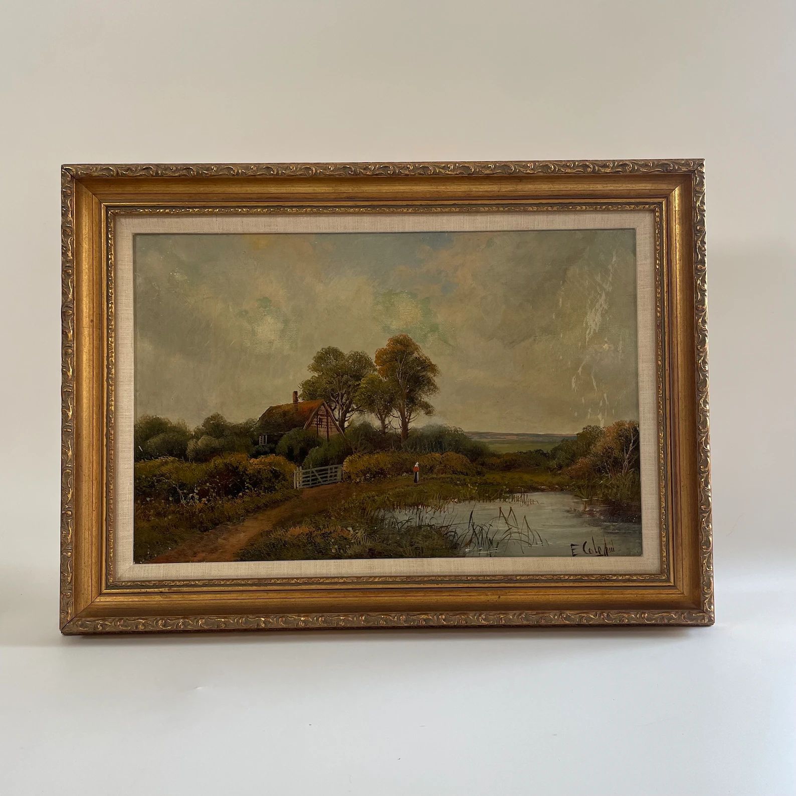 Vintage Late 1800s Antique Landscape Oil Painting in Ornate Gold Frame, Signed by the Artist - Et... | Etsy (US)