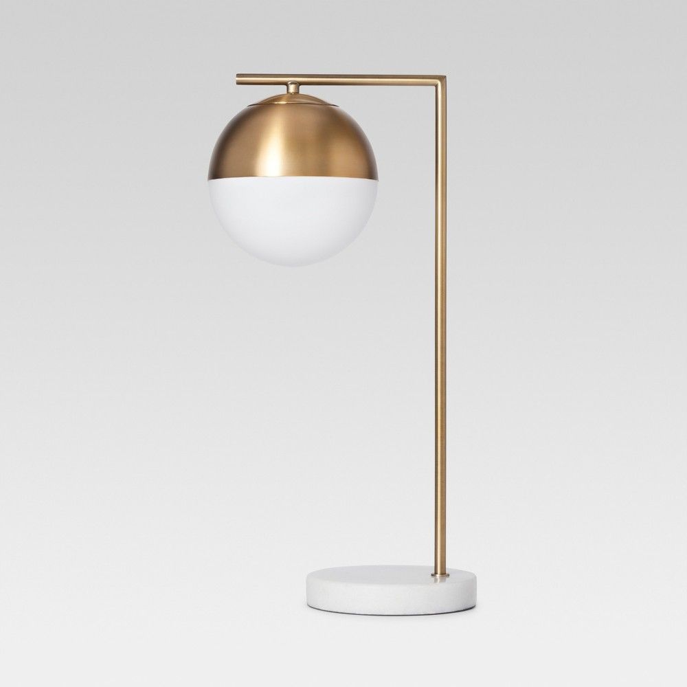 Geneva Glass Globe with Marble Base Task Lamp Brass (Lamp Only) - Project 62, Gold | Target