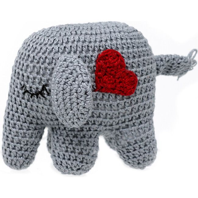 Crochet Elephant with Heart | Maisonette