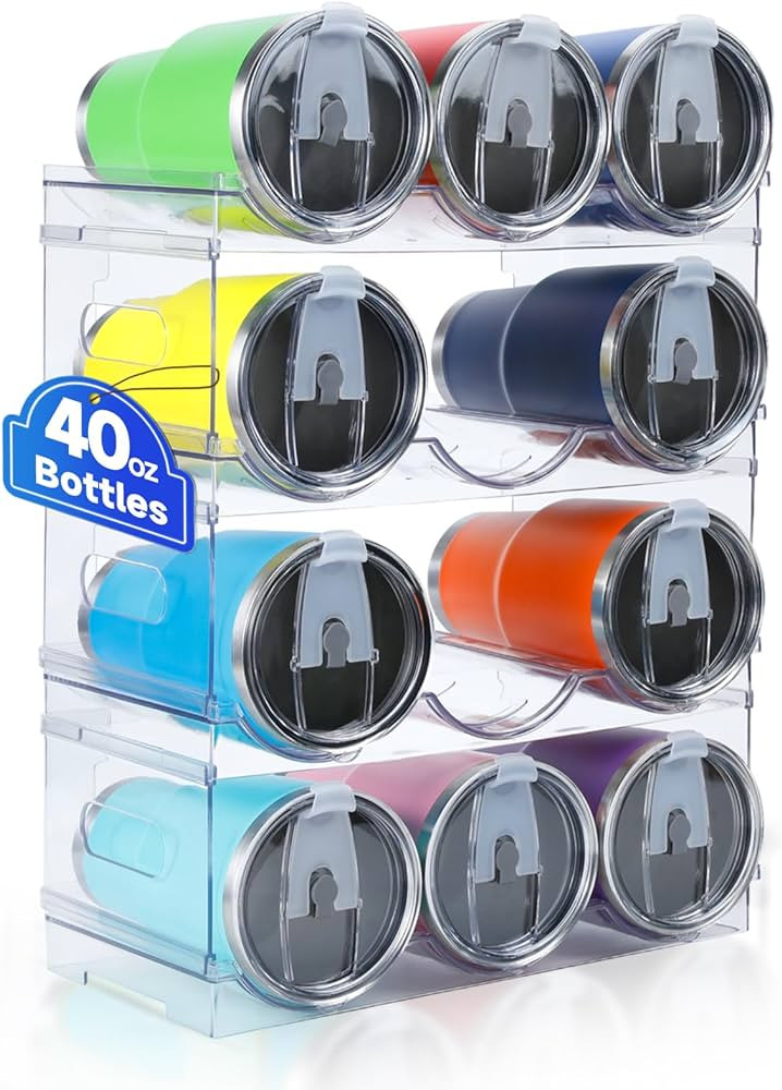 [Large Compartment] Water Bottle Organizer for Stanley 40 oz, 4 Pack Stackable Water Bottle Organ... | Amazon (US)
