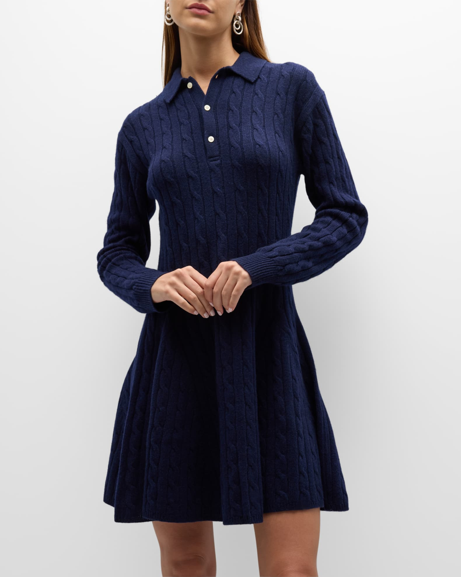 Cable-Knit Wool-Cashmere Sweater Dress | Neiman Marcus